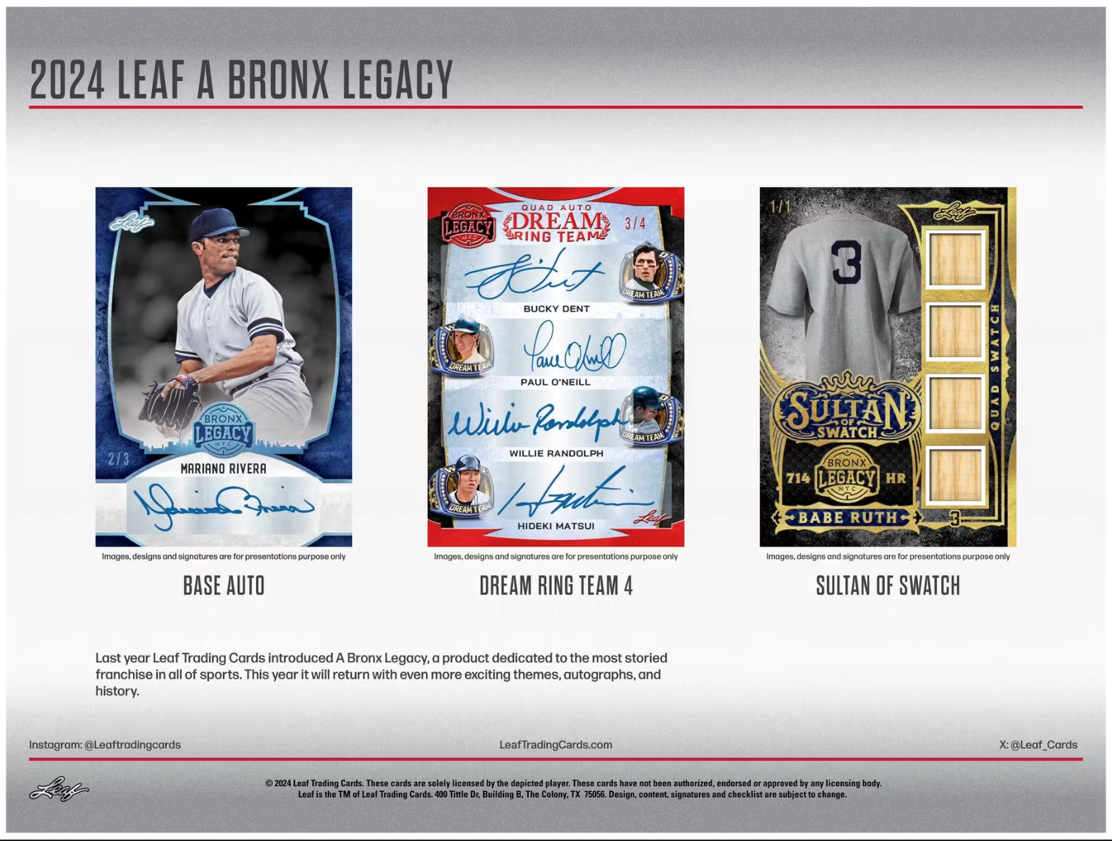 Leaf A Bronx Legacy Baseball Series 2 Hobby 10-Box Case