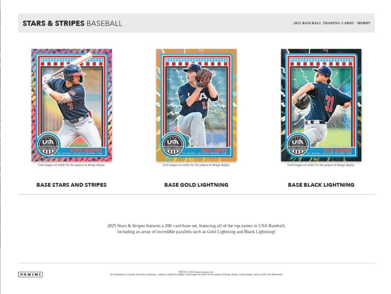 Panini 2025 Stars and Stripes USA Baseball Hobby Box