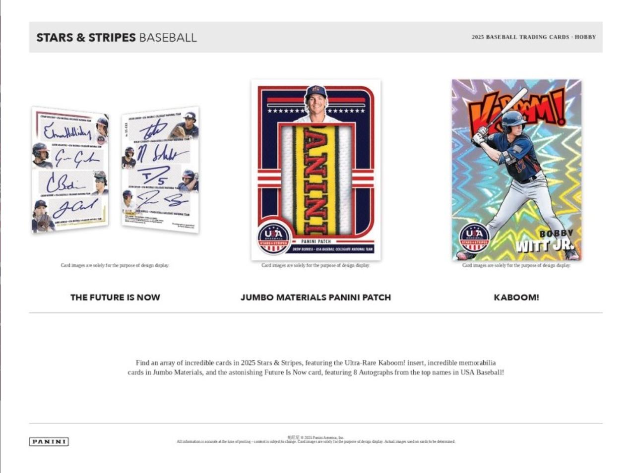 Panini 2025 Stars and Stripes USA Baseball Hobby Box